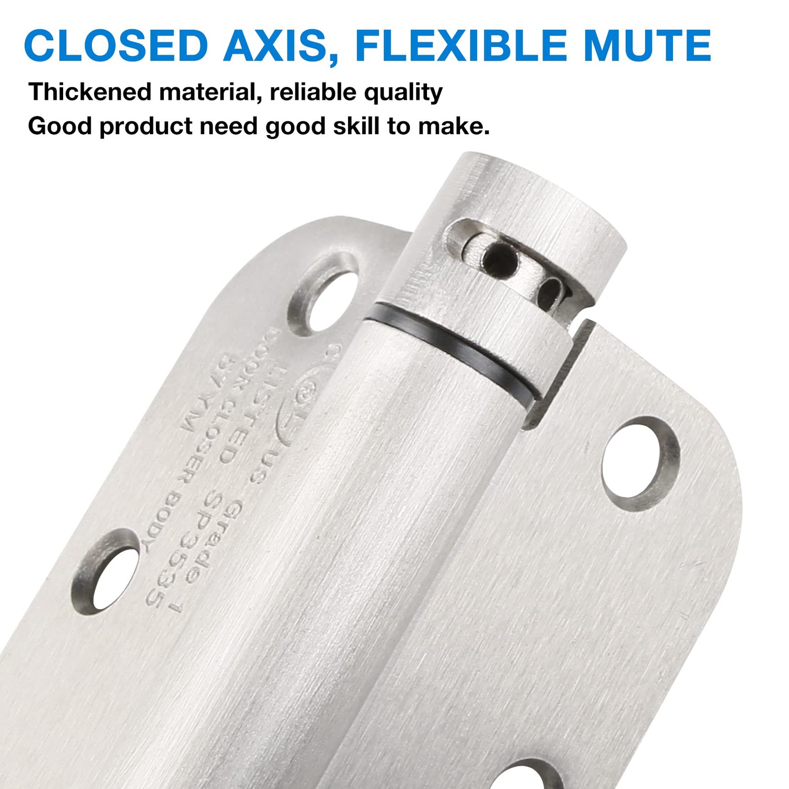 Automatic -Closing Door Hinges Satin Nickel 3.5 Inch,Spring Hinges 5/8" Radiu...