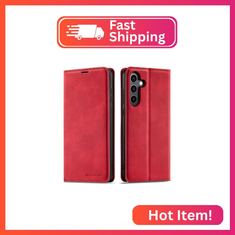QLTYPRI Case for Samsung Galaxy A26, Premium PU Leather Cover TPU Bumper with Ca