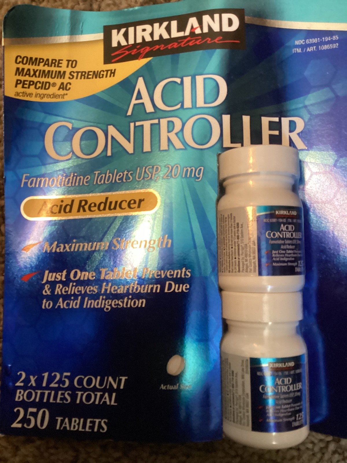 ✳️🔥Kirkland Acid controller Famotidine 20mg Acid Reducer 125 Tablets ✳️🔥