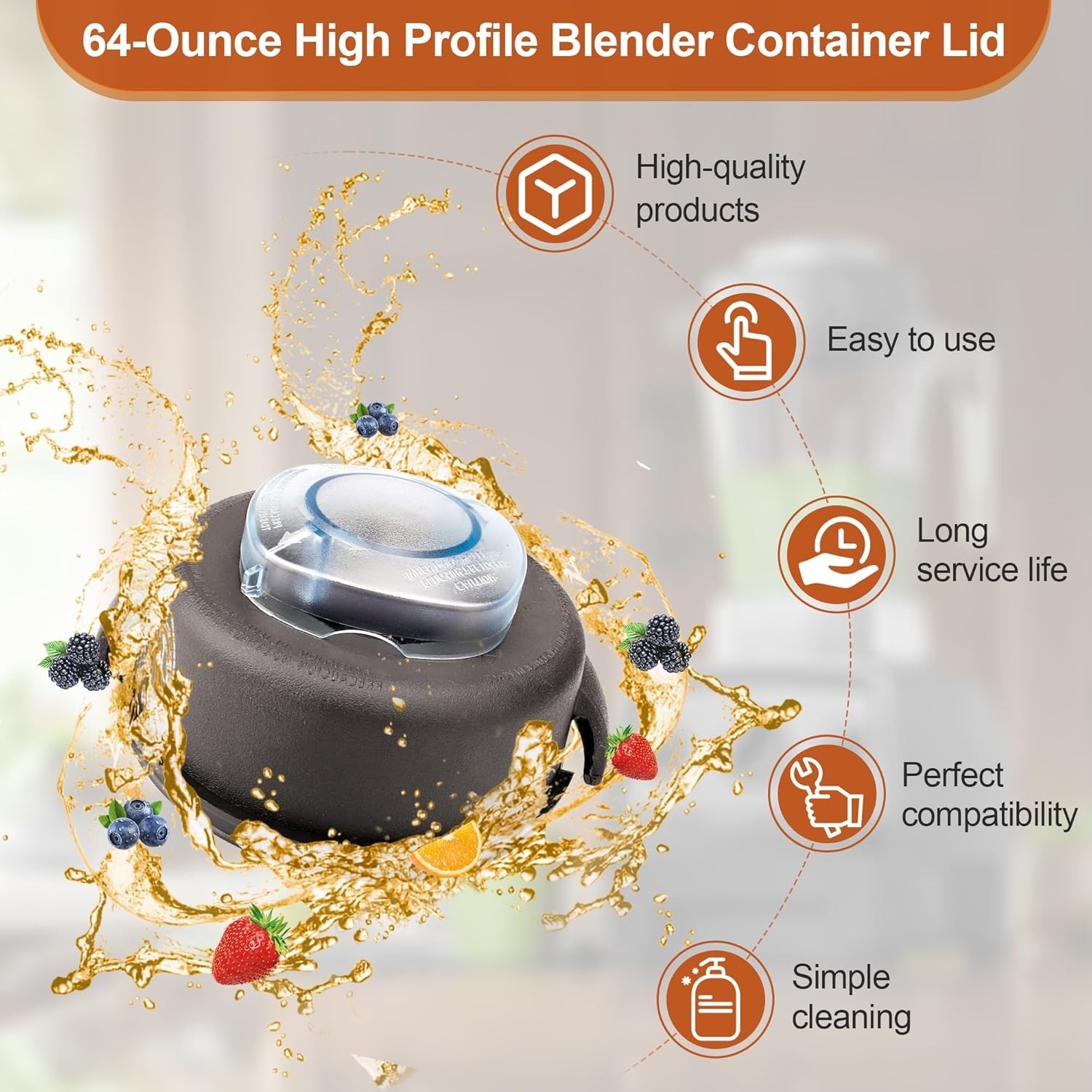 Blender Replacement Lid 64-Ounce High Profile Container