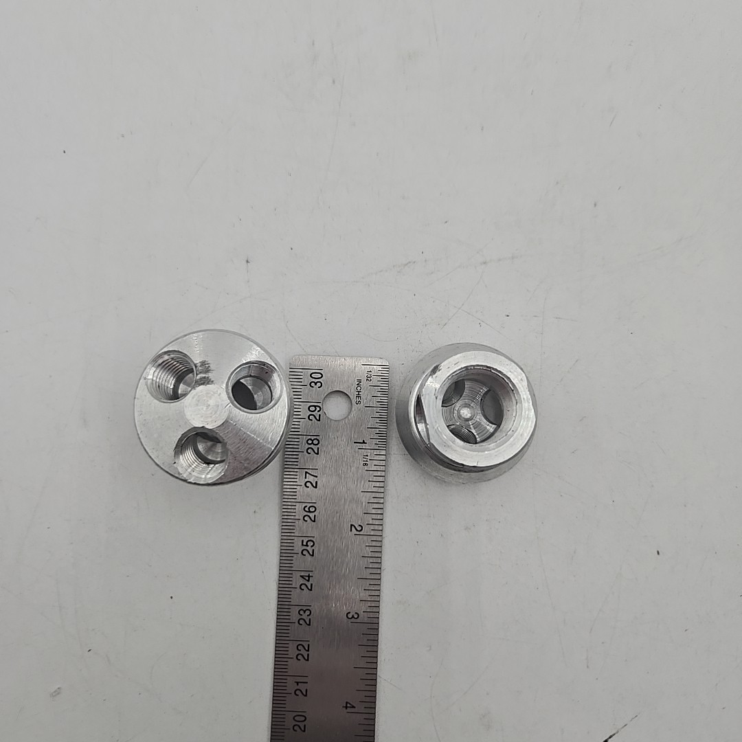 Lot of 2 - 3 Way Air Hose Coupler Splitter Manifold Block 1/2" NPTF Amflo 3408