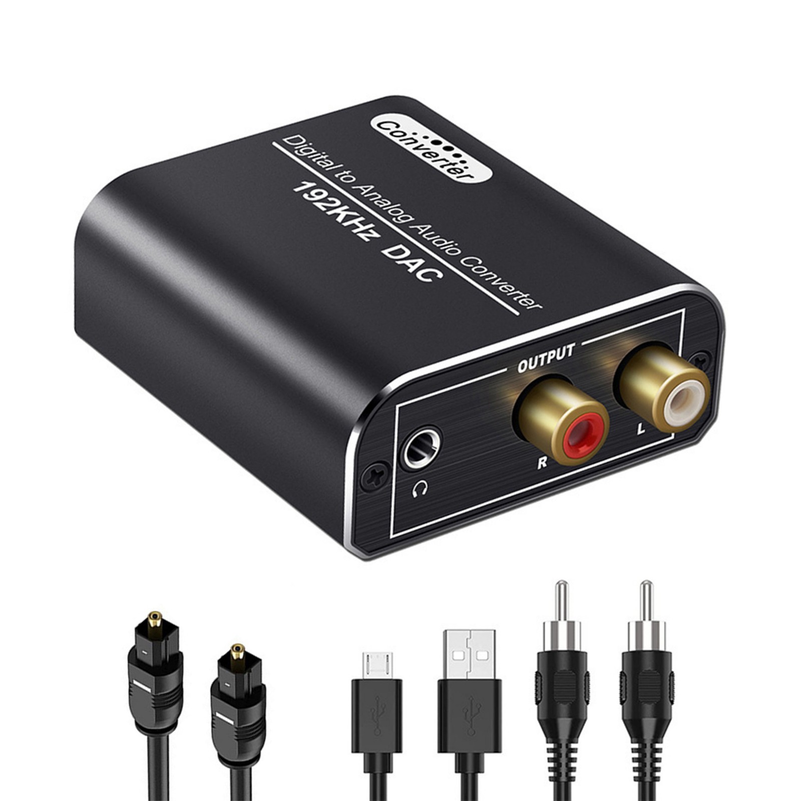 Portable Digital Audio Converter SPDIF Optical to Analog RCA Housing Plug & Play