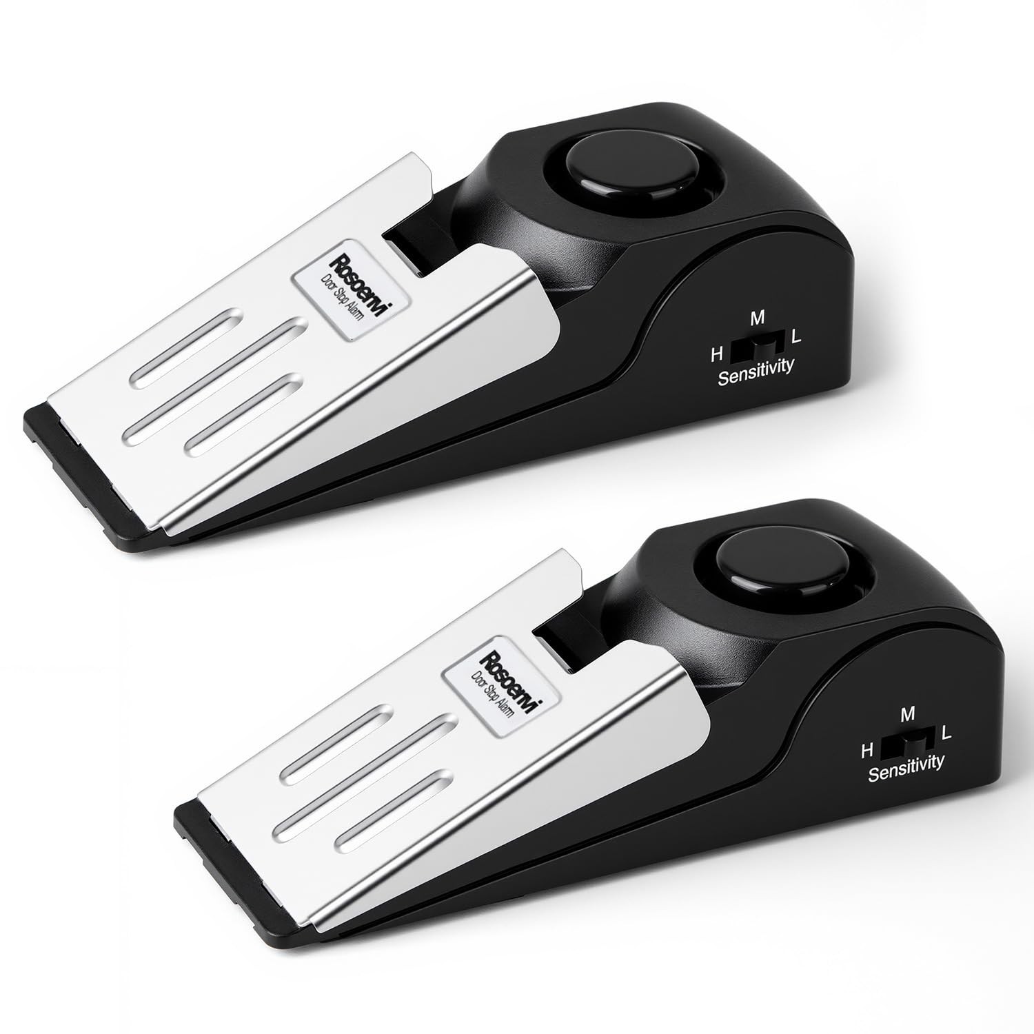Rosoenvi 2 Pack Door Stop Alarm, Stopper with 120DB 2 Pack, Black