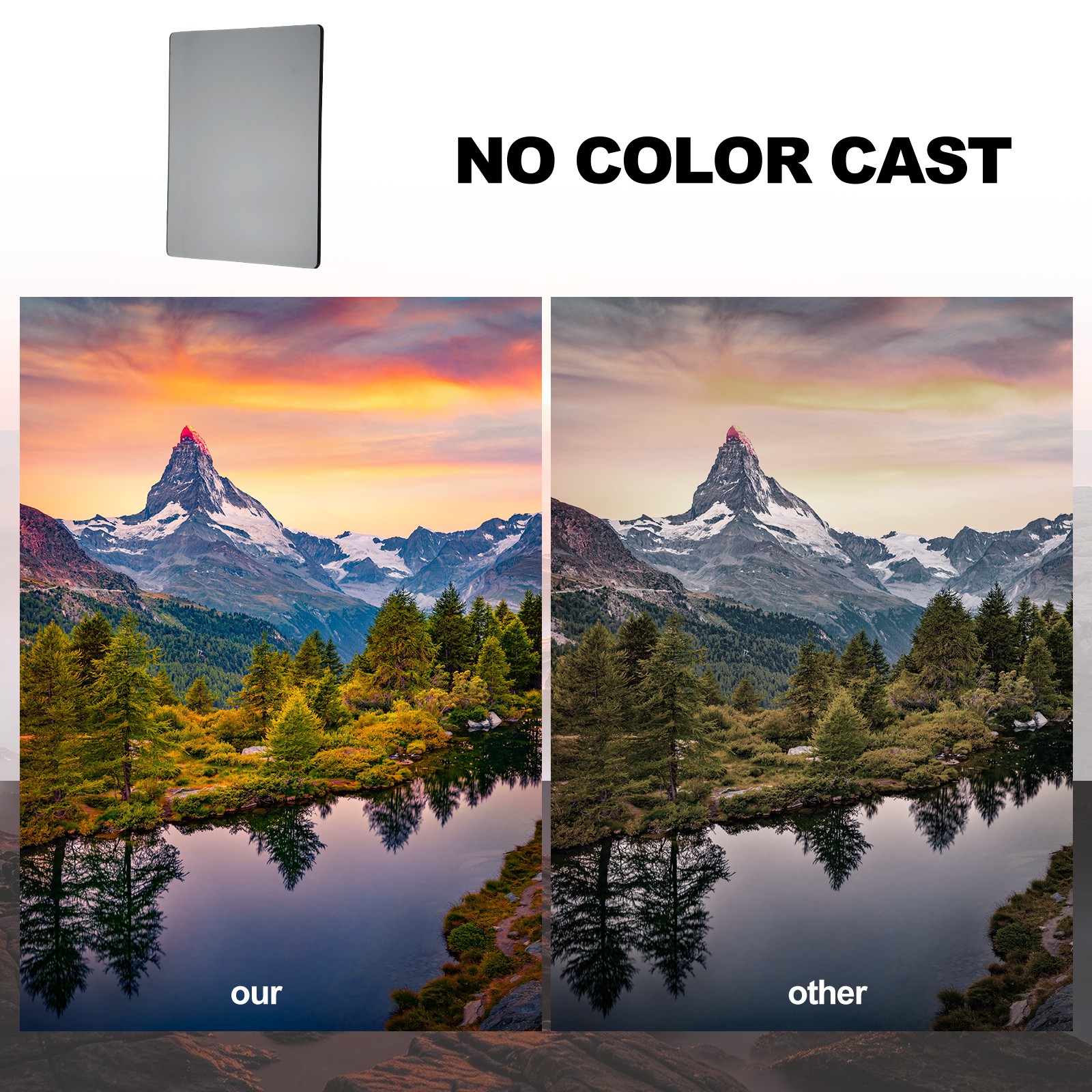 ND4 Reverse GND Filter Neutral Density Lens Filter, Gray