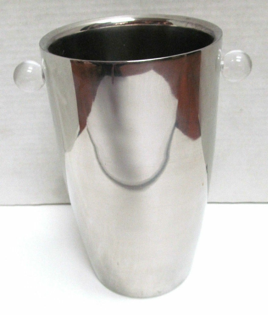 Biltmore Silver Wine Champagne Bottle Bucket Clear acrylic knobsCrate & Barrel