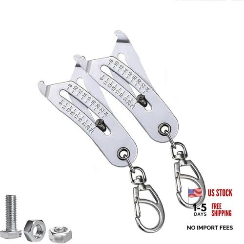 2PCS Portable Precision Thread Size Checker Keychain,Mini Bol Thead Size