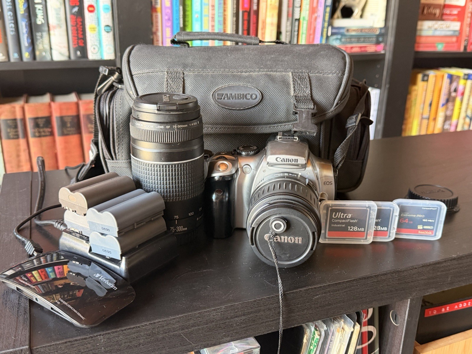 Canon EOS Rebel Camera Accessory Bundle w/ Bag, Batteries, Charger, CF Cards