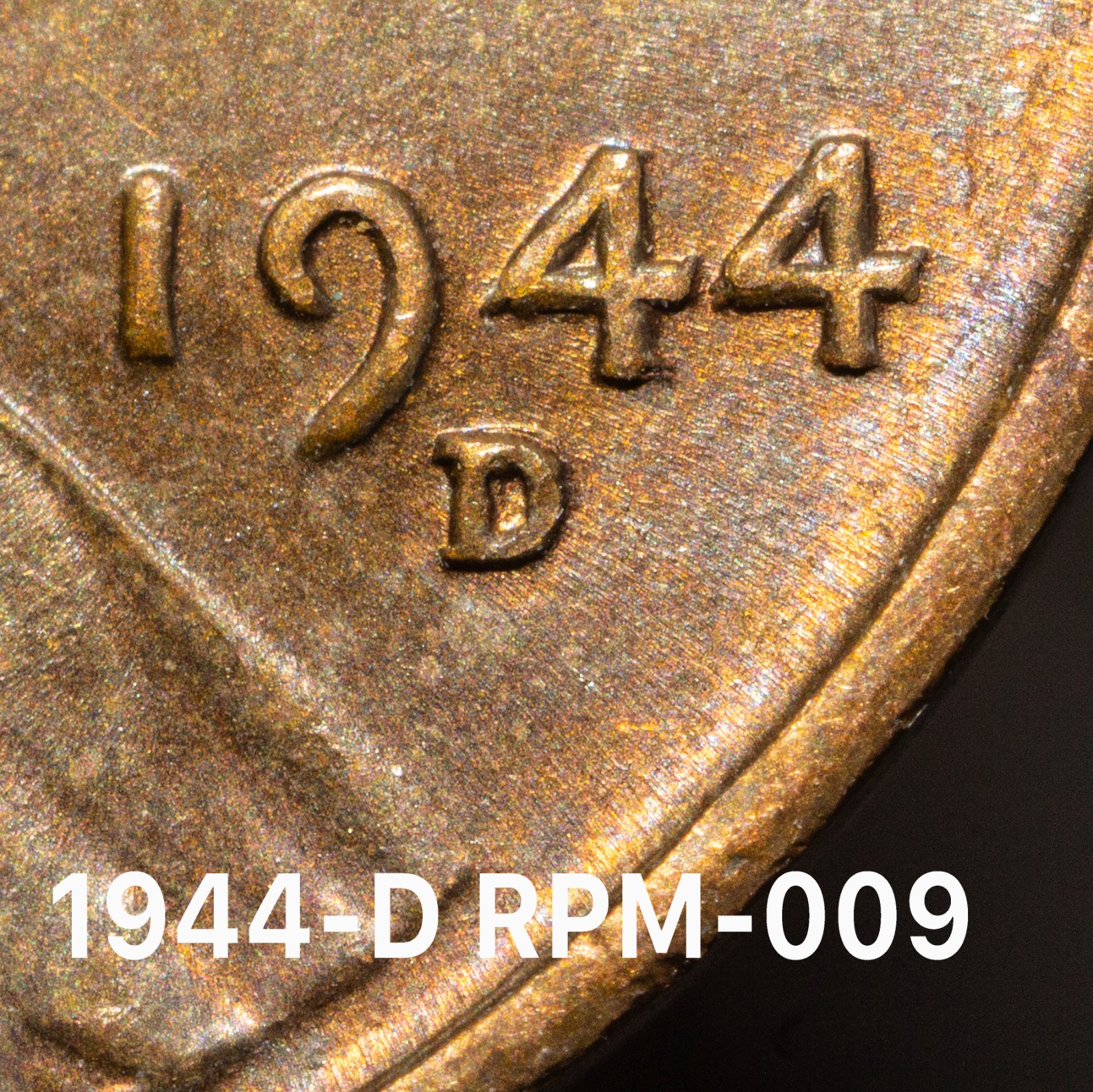 MAJOR ERROR! 1944 D/D RPM#009 NICE RE-PUNCHED MINTMARK ERROR!!!!!!!!!!