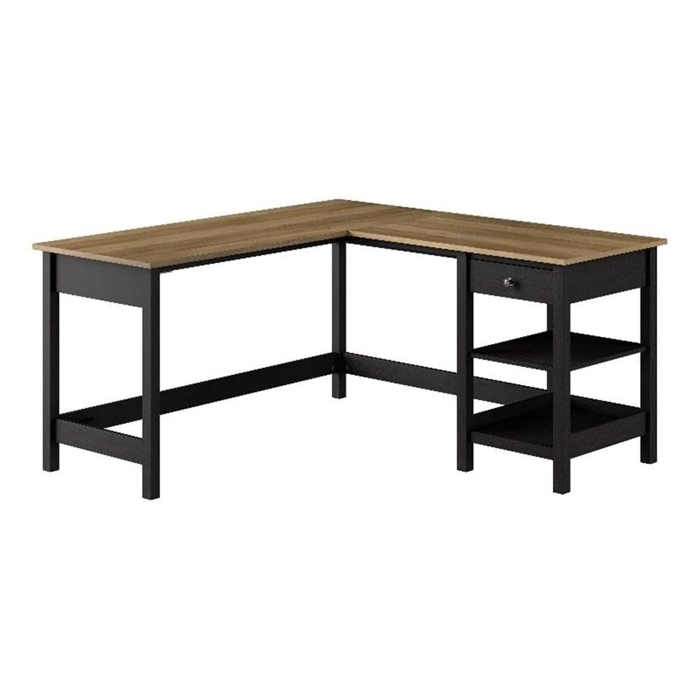 Bush Furniture Mayfield 60W L Shaped Computer Desk with Storage in Vintage Bl...