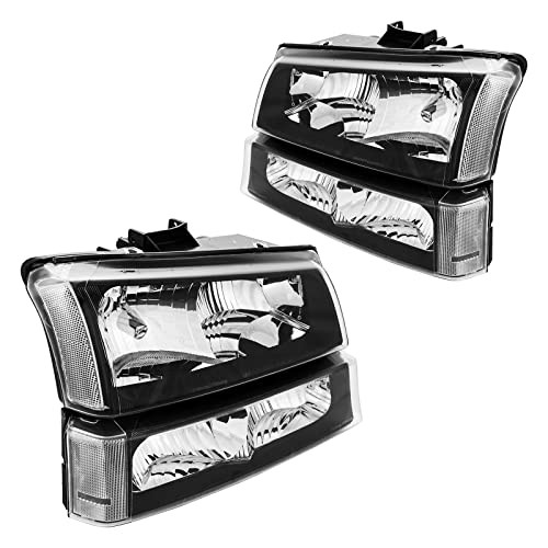 Headlight Compatible with 2003-2006 Silverado 1500 2500 HD 3500 Front Clear