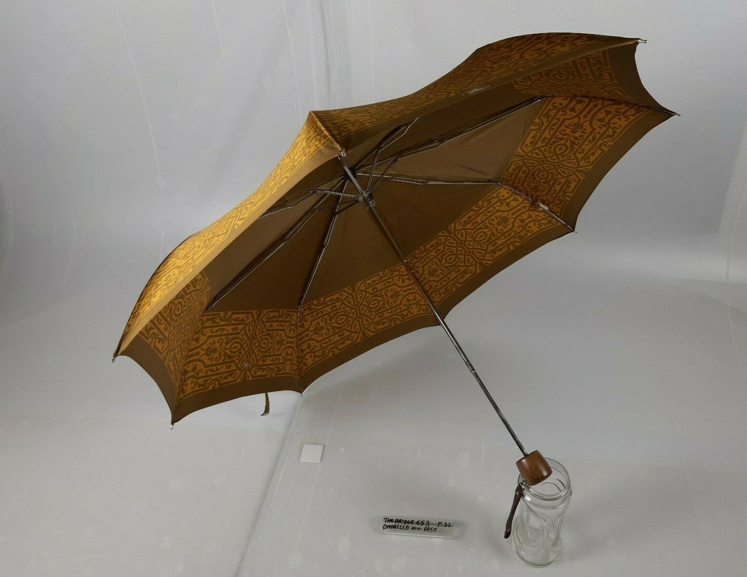 Unisex Mini Umbrella - Technofibre - Bronze/Yellow - Cod.653 - The Bridge