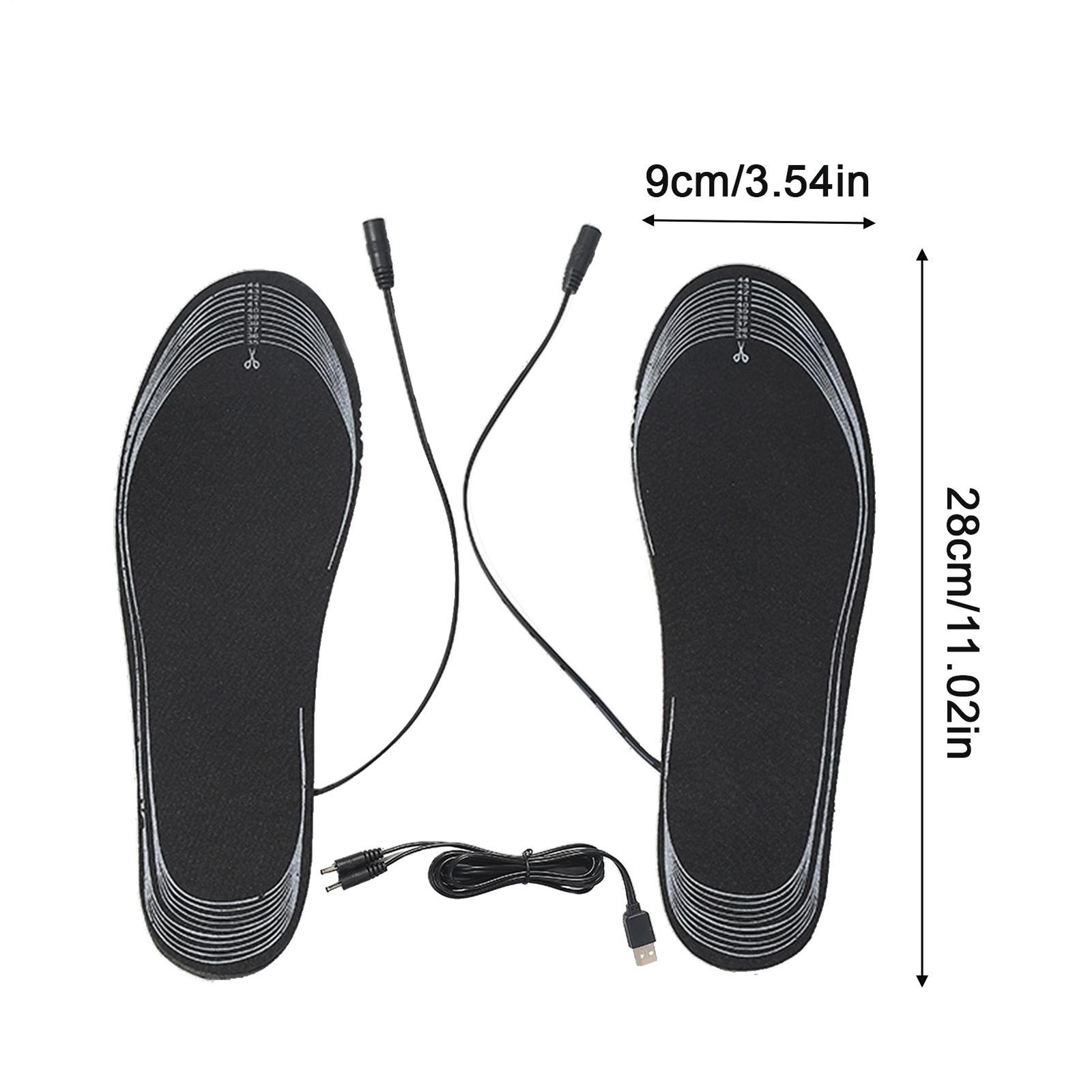 Heated Boot Insoles USB Thermal Foot Warmer Winter Feet Inserts Heating
