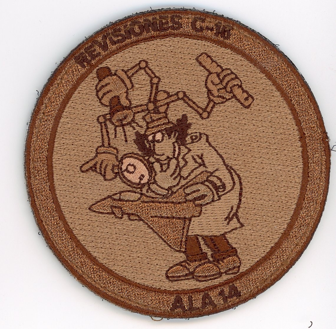 PATCH SPAIN ALBACETE AFB 14 WING SERVICE C-16 VEL BACK PARCHE DESERT