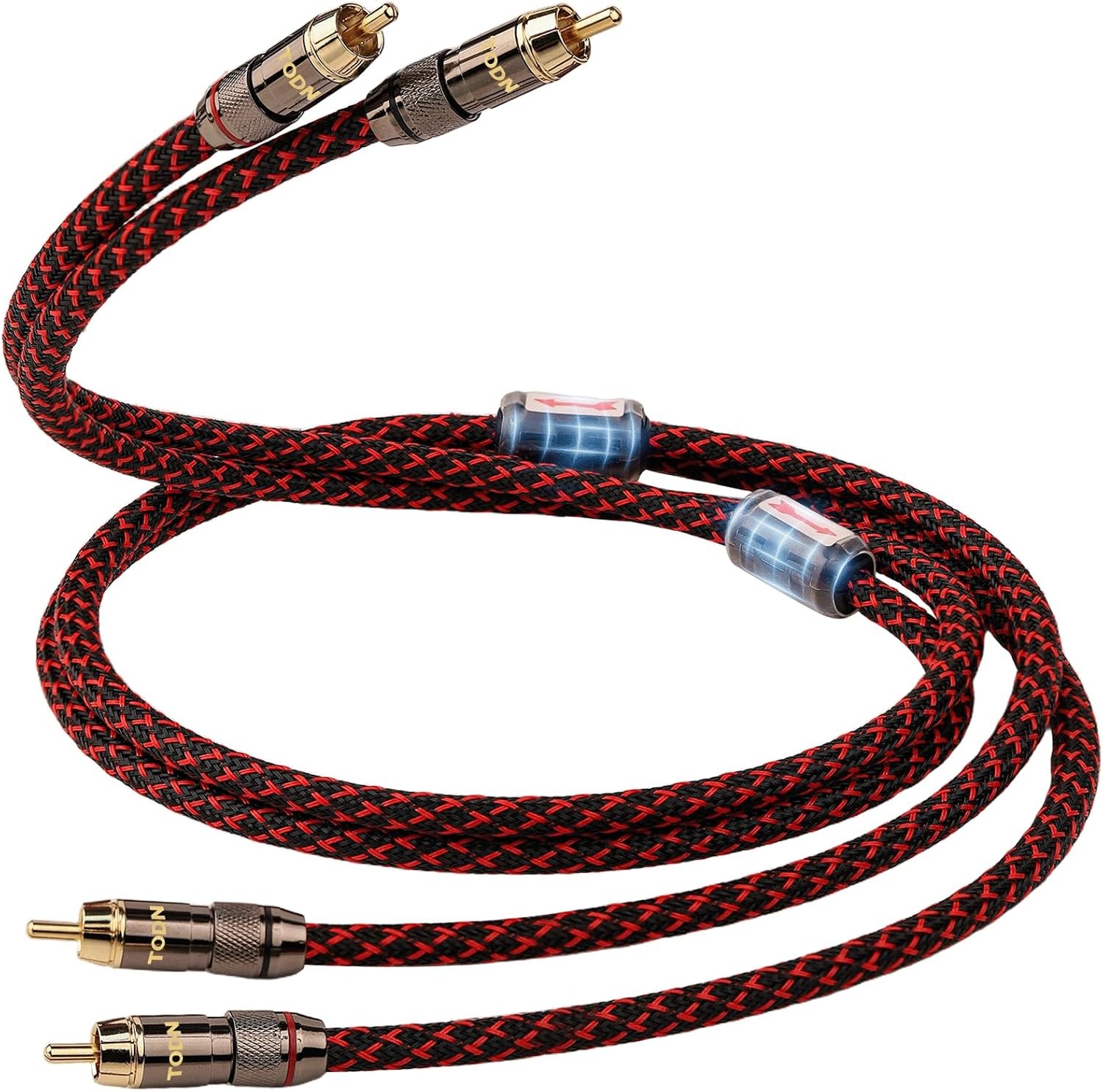 TODN Audiophile RCA to RCA Audio Cable with 4-Core-OFC Shielded RCA Stereo Cable