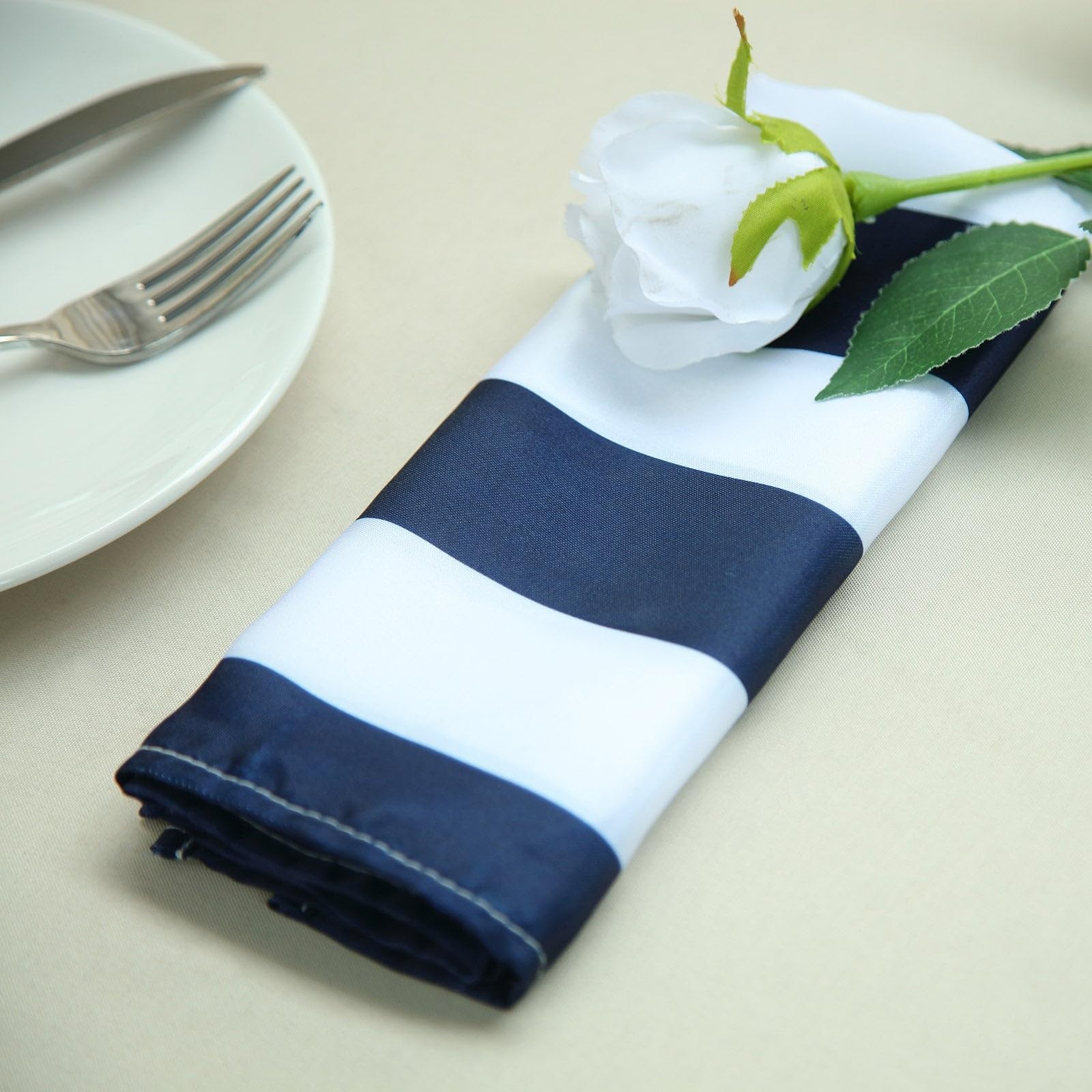 BalsaCircle 5 pcs 20x20-Inch Navy 20" x (Set of 5), Blue and White