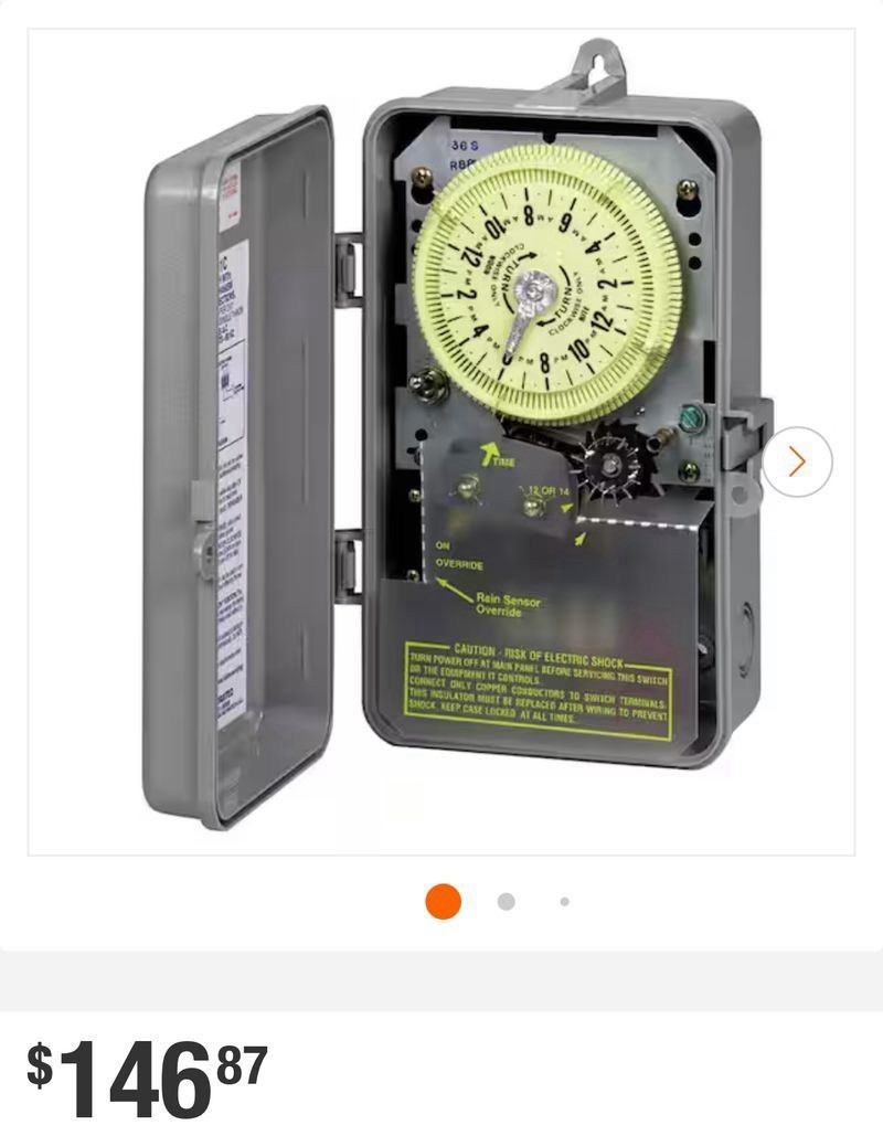 Intermatic T8800 Series, 1/2HP, Indoor/Out Sprinkler Timer, Model T8805P101C