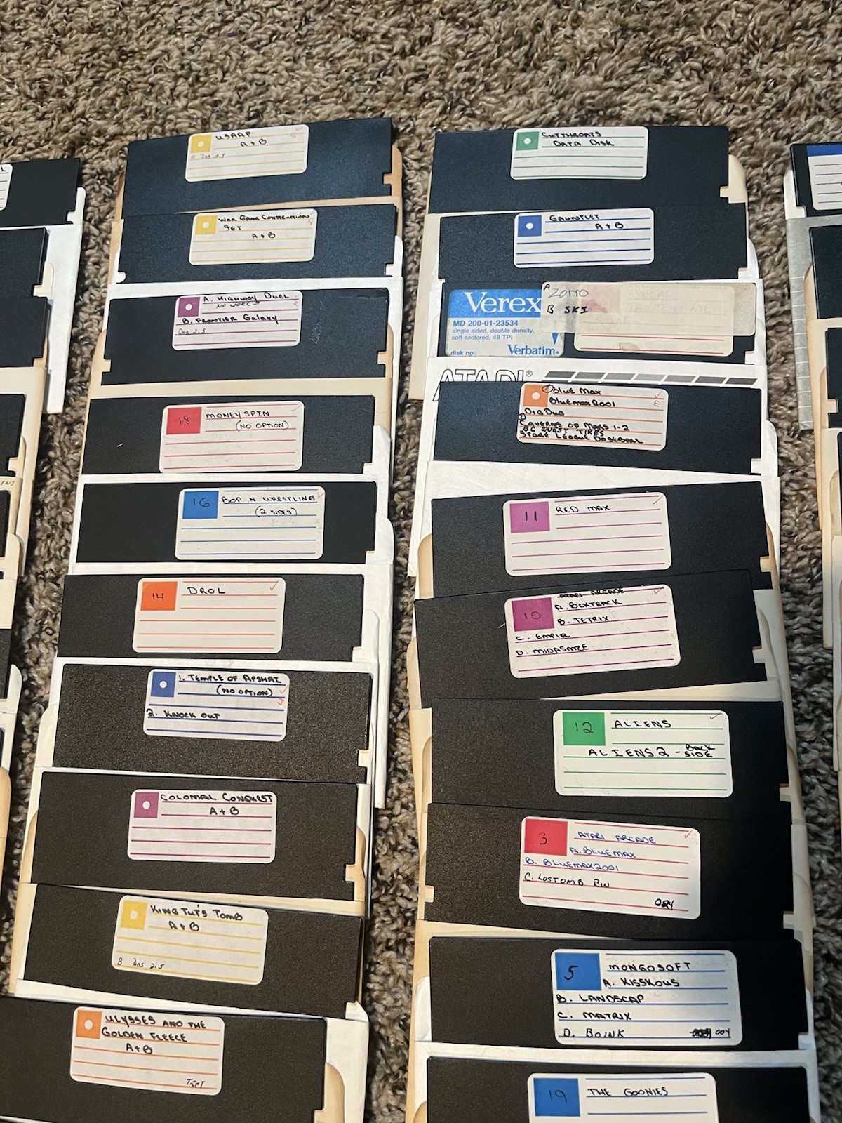 5.25" floppy disk lot 85+ diskette @All Games@ Etc..,,Partially Tested Atari