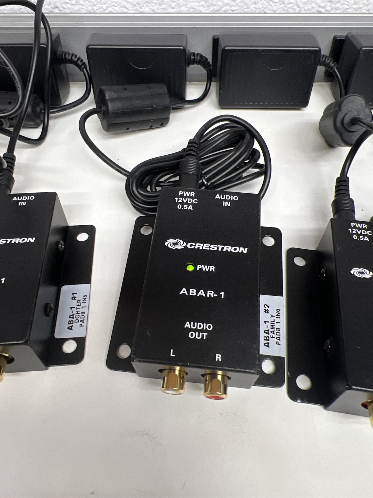 4x Creston ABAR-1 CAT5 Balanced Audio Receiver + Power Supply