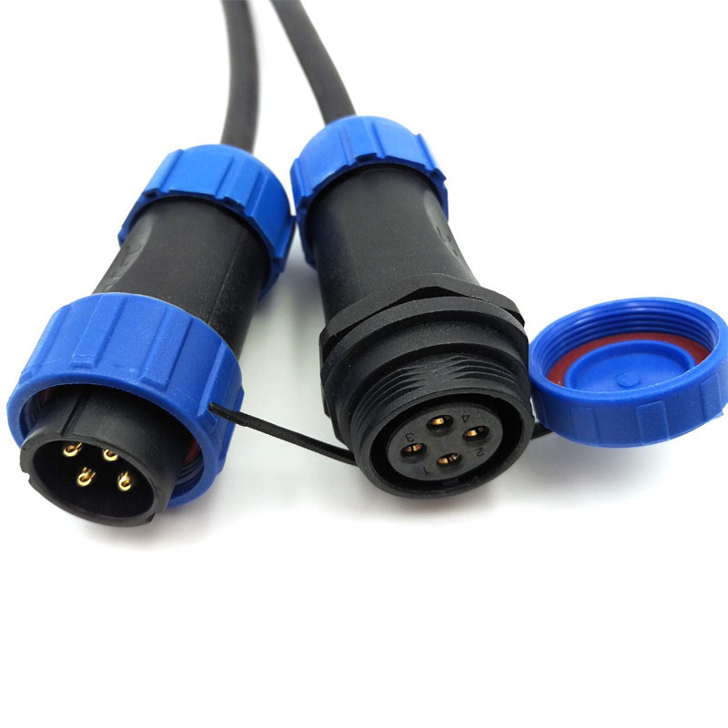 SP21 4Pin Waterproof Power Connector Plug Socket IP67,LED Light Cable Connector