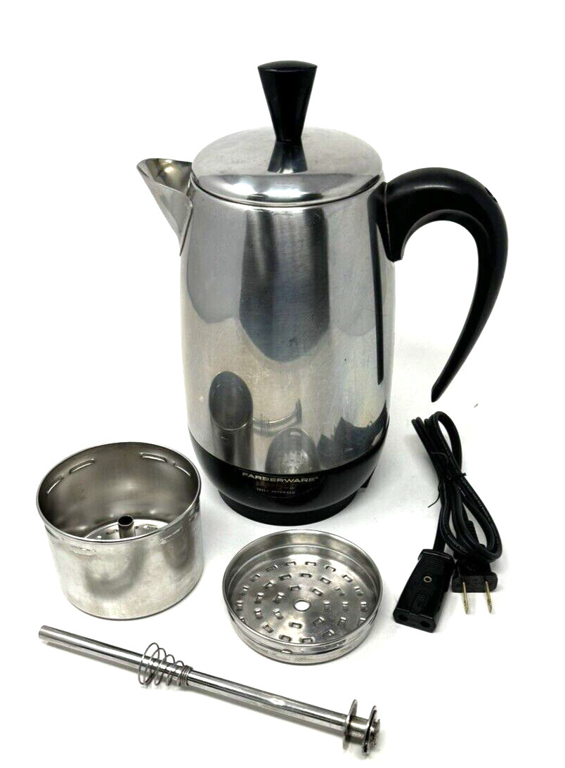FARBERWARE SUPERFAST 8 CUP COFFEE POT ELECTRIC PERCOLATOR MODEL 138 NEW CORD