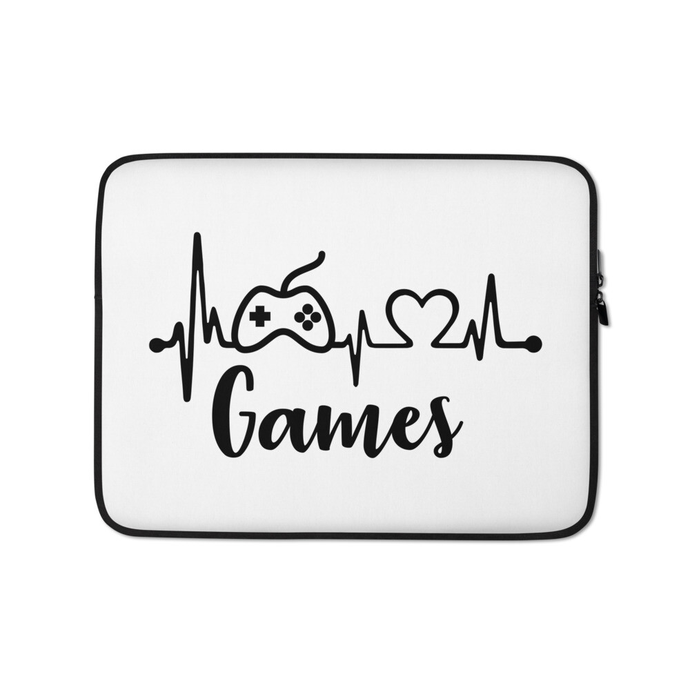 Love Playing Video Games Heartbeat Design Laptop Sleeve