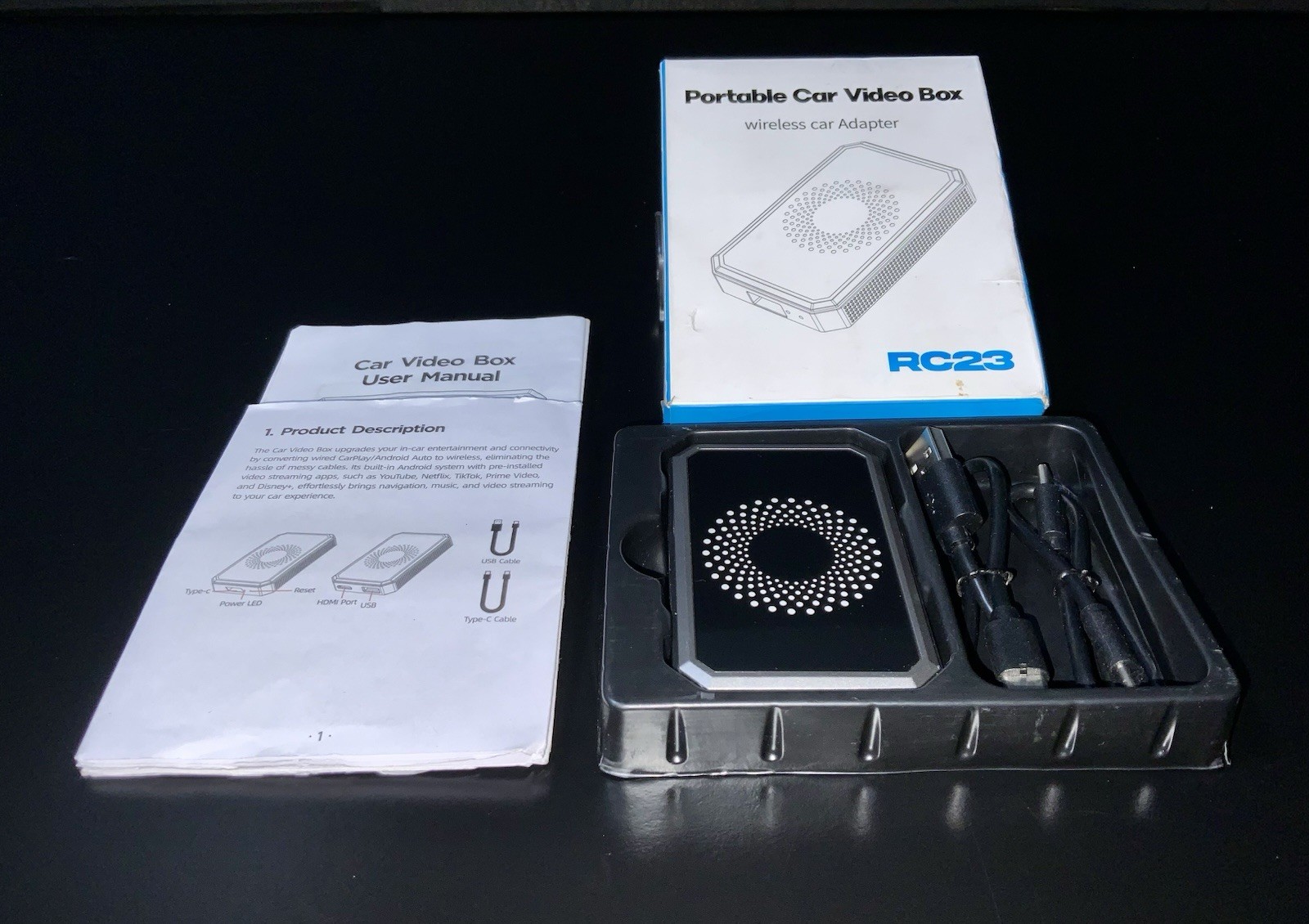 RC23 Portable Car Video Box/ Android/Apple Unit/ Open Box. Mint Condition.!!!