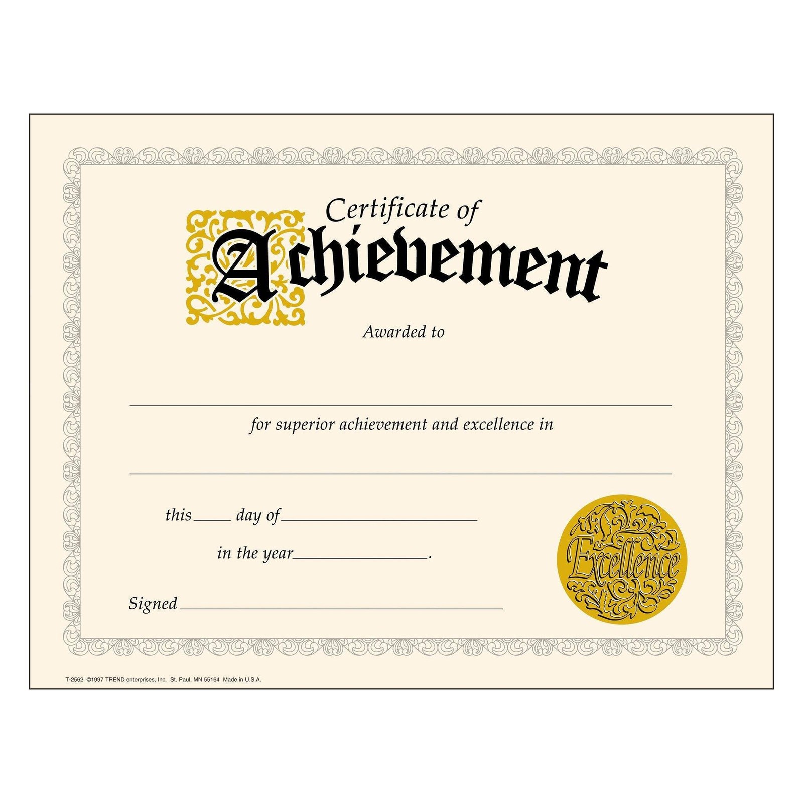 Certificate of Achievement Classic Certificates [T2562]