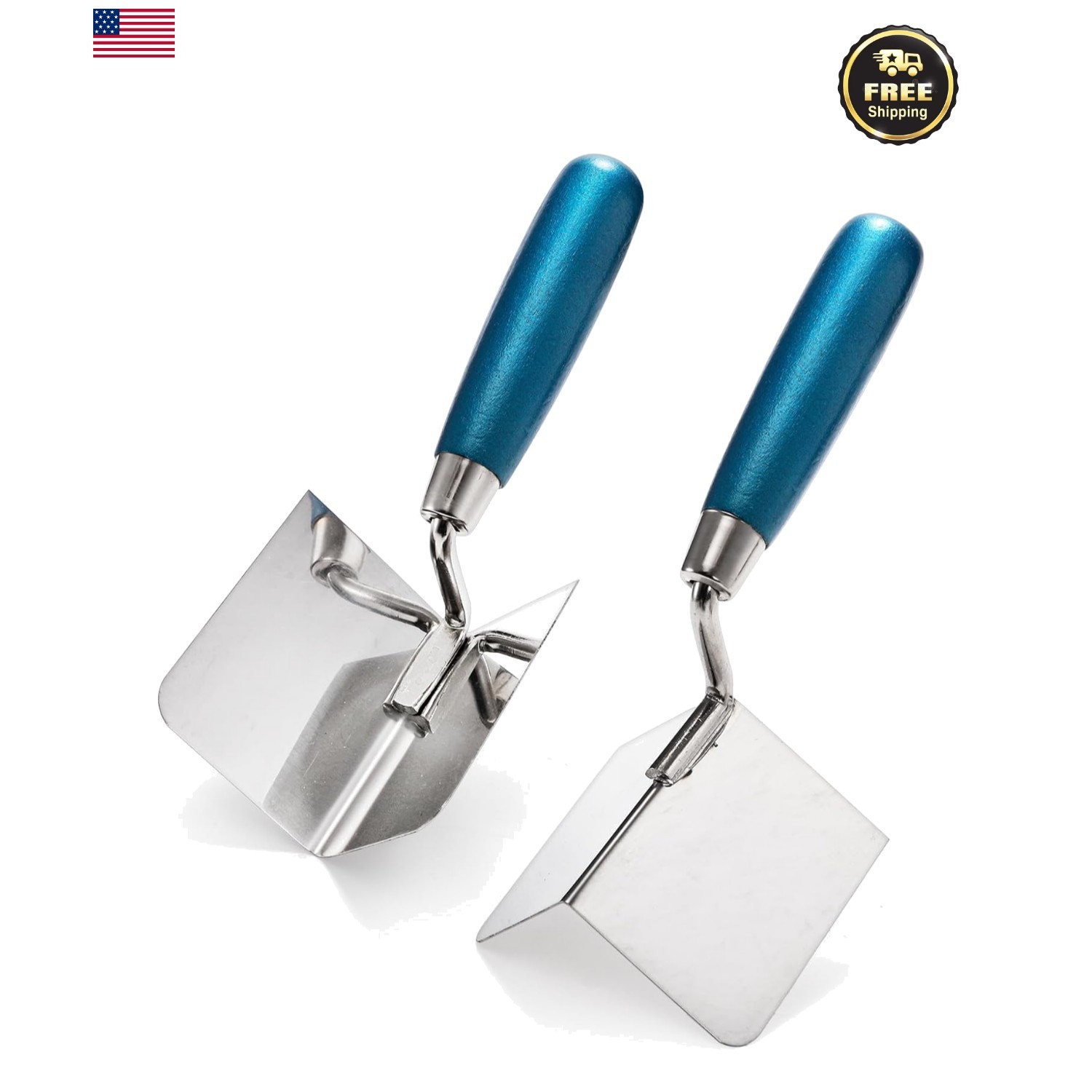 2-Piece Drywall Corner Tool Set: Stainless Steel Finishing Knives for Precision