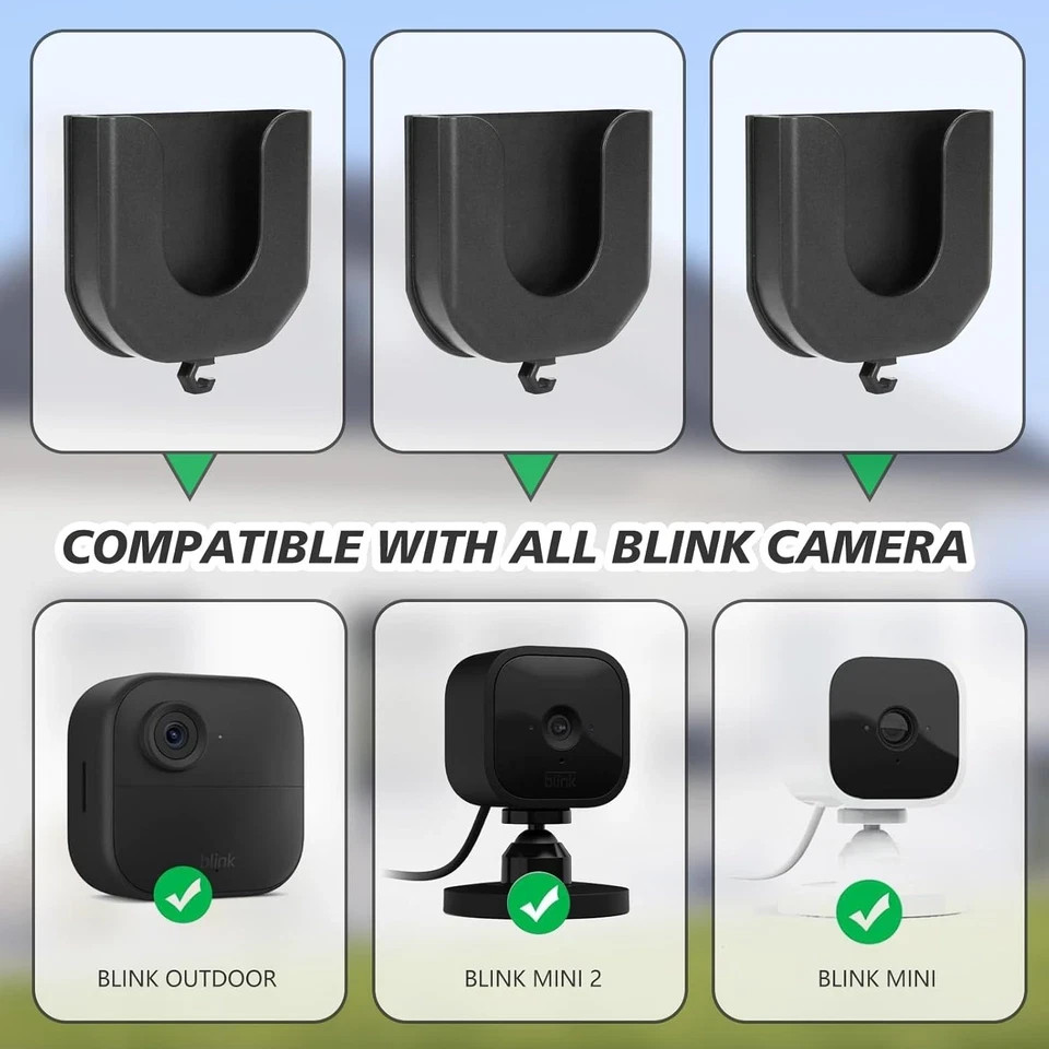 3 Pack Blink Indoor & Outdoor Camera Mount, No Drill HBV Adhesive Wall Mount Com