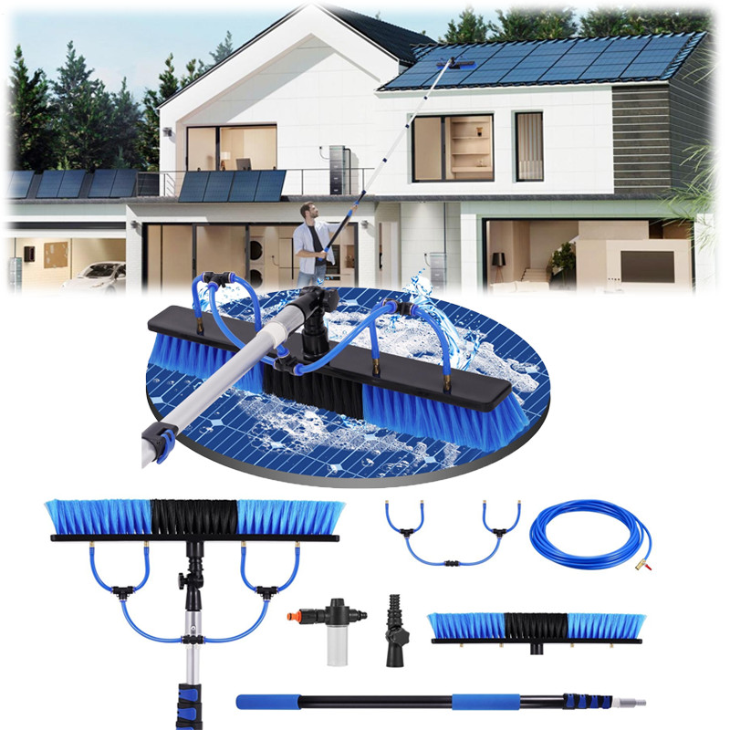 16Ft Solar Panel Cleaning Pole Kit With 33 Ft Water pipe And Brush System