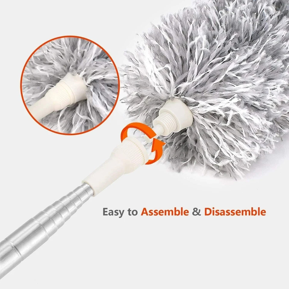 Microfiber Duster Cleaning Brush Dust Cleaner Bendable Handle Soft Extendable