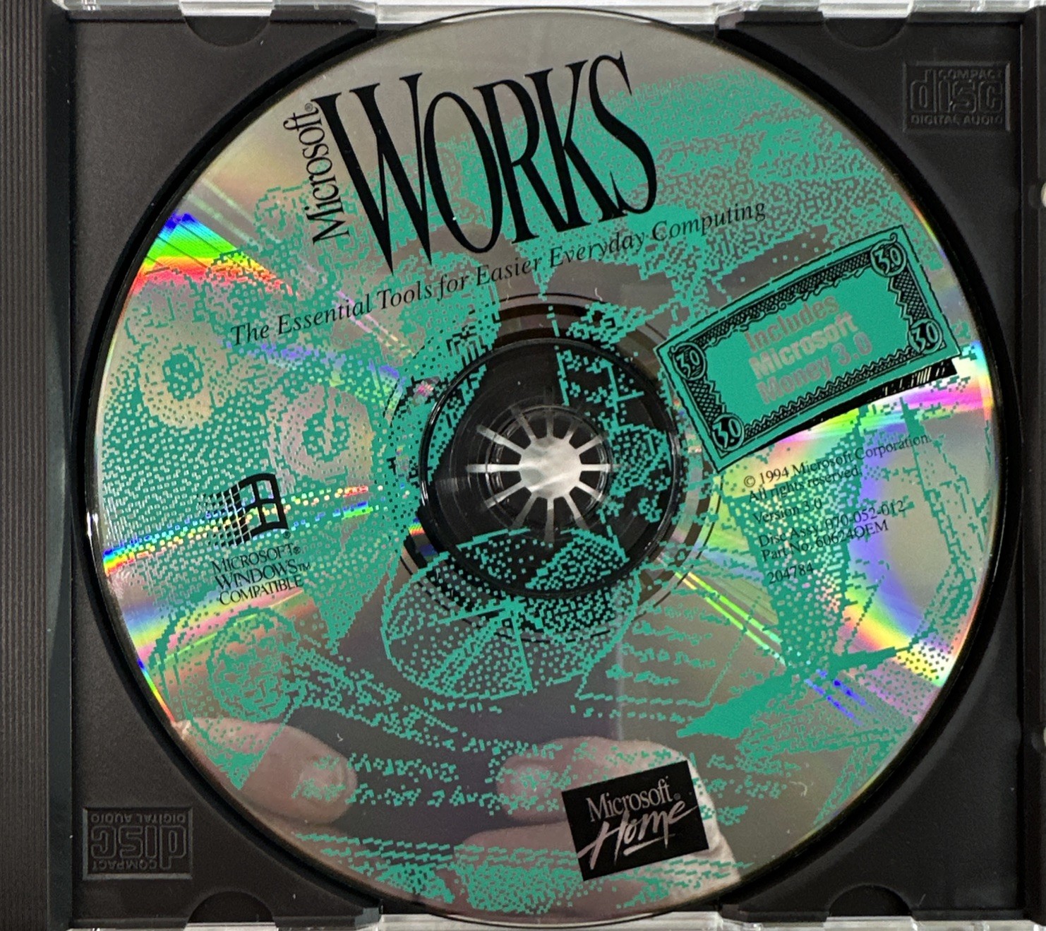 Microsoft Home Works CD-ROM (1994) Includes Microsoft Money 3.0 PC Pre-owned