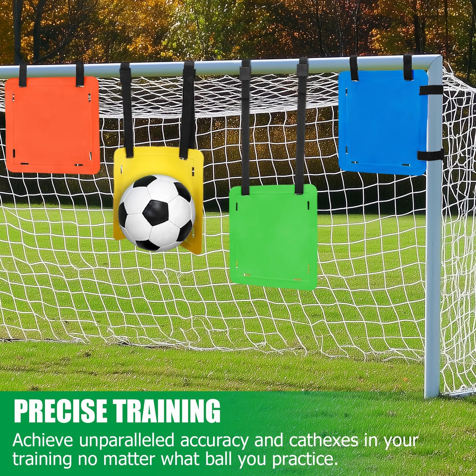 4PCS Soccer Goal Targets, 12" Sides Square with Adjustable Straps