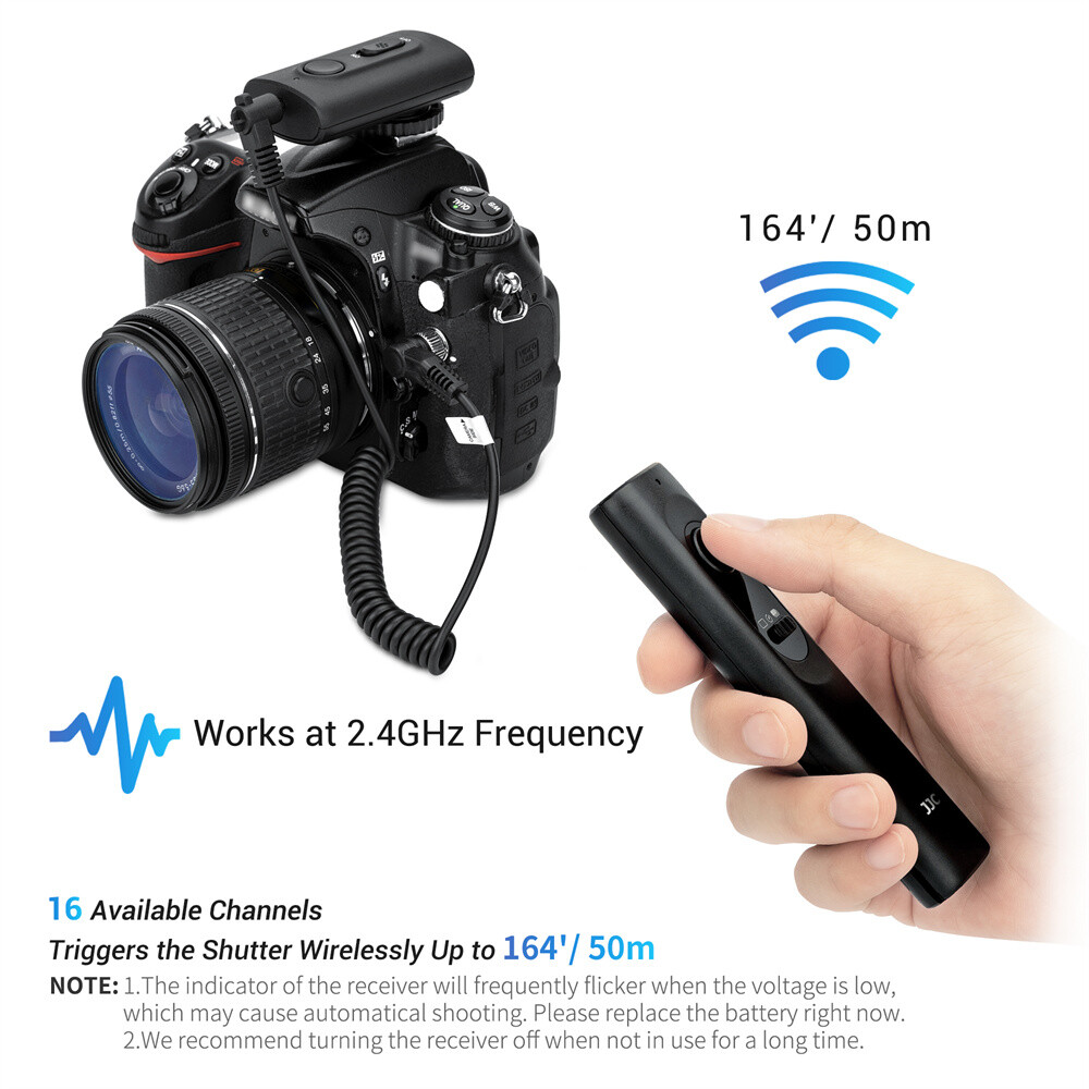 JJC Wireless Remote Control for Nikon Camera Replace MC-30 MC-36 MC-30A