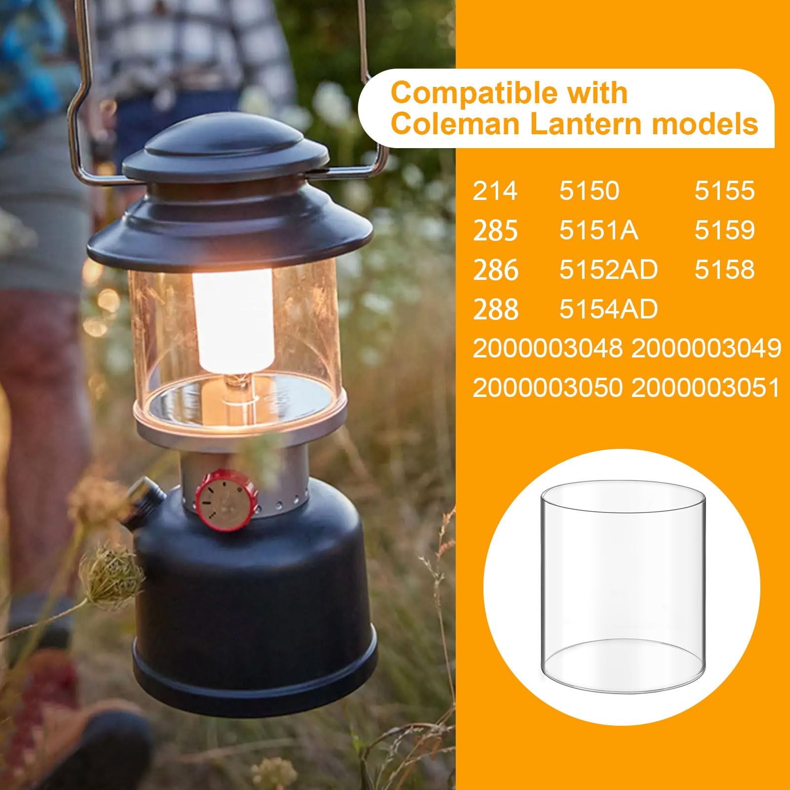 Lantern Glass Replacement for Coleman Lantern Globe, Glass Globe for Fueled