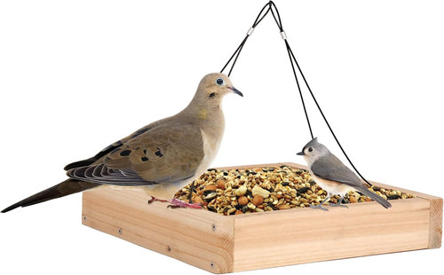 Wild Wings WWCF23 Rot Resistant Cedar Hanging Tray Bird Feeder with 10" x