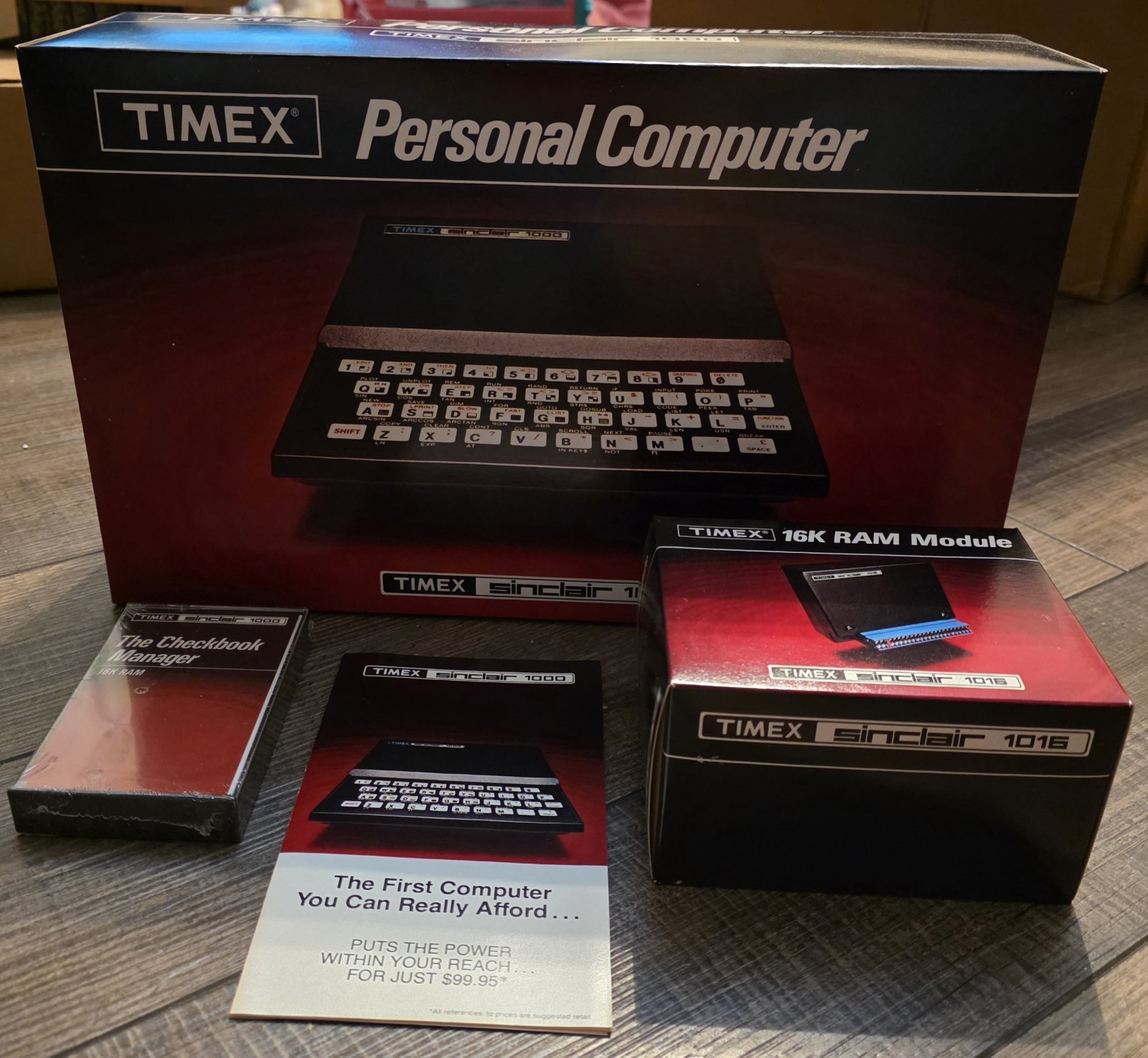 Timex Sinclair 1000 Vintage Personal Computer/ Extra Ram/Checkbook Manager New