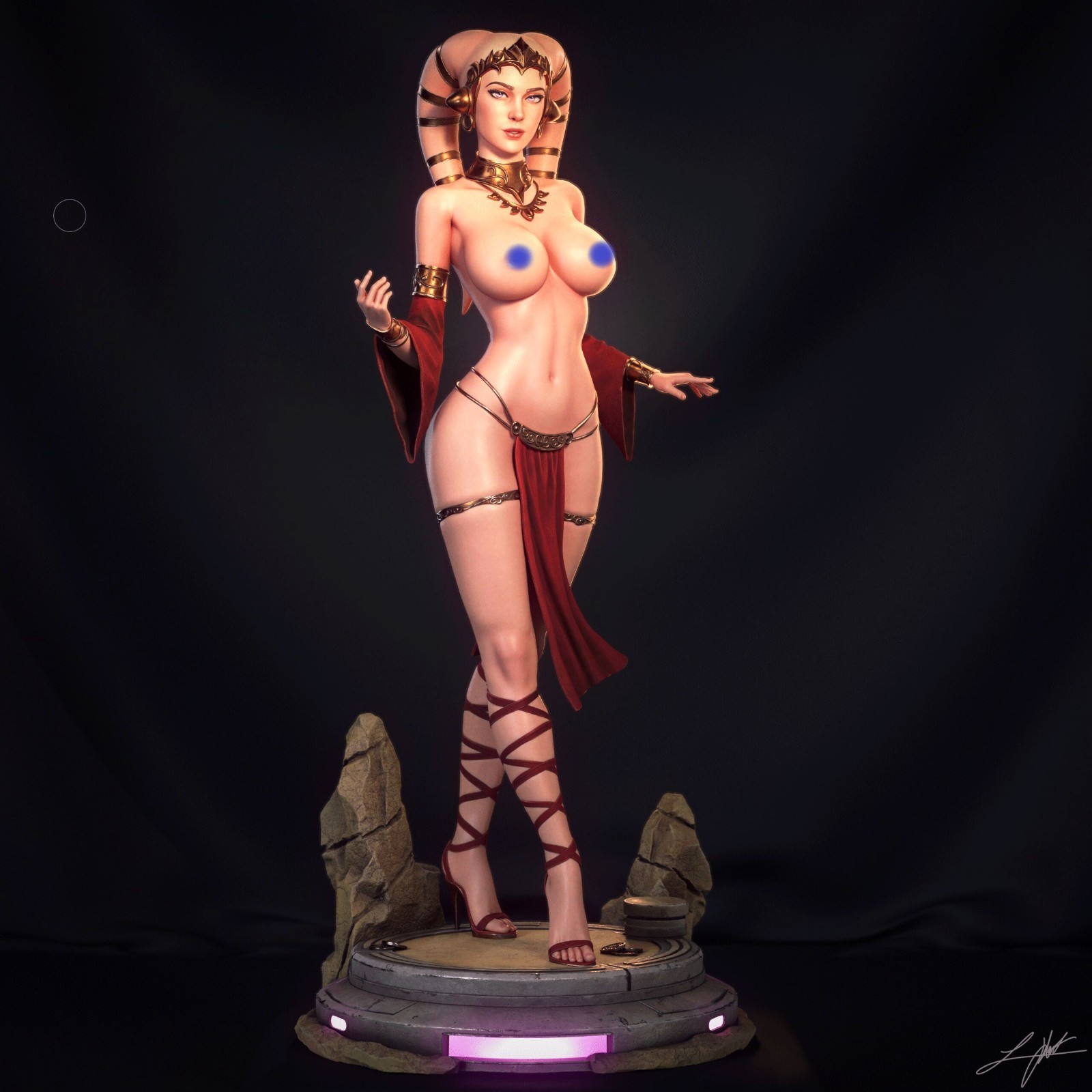 Twilek Hostess NSFW (1) 1/12 Unpainted 3D Printed resin model kit and base abe