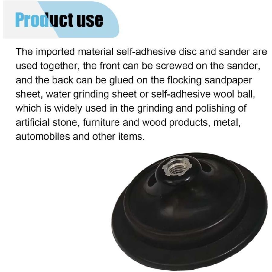5'' Rotary Flexible Backing Pad, Hook and Loop Face Sander Polishing Buffing Pad