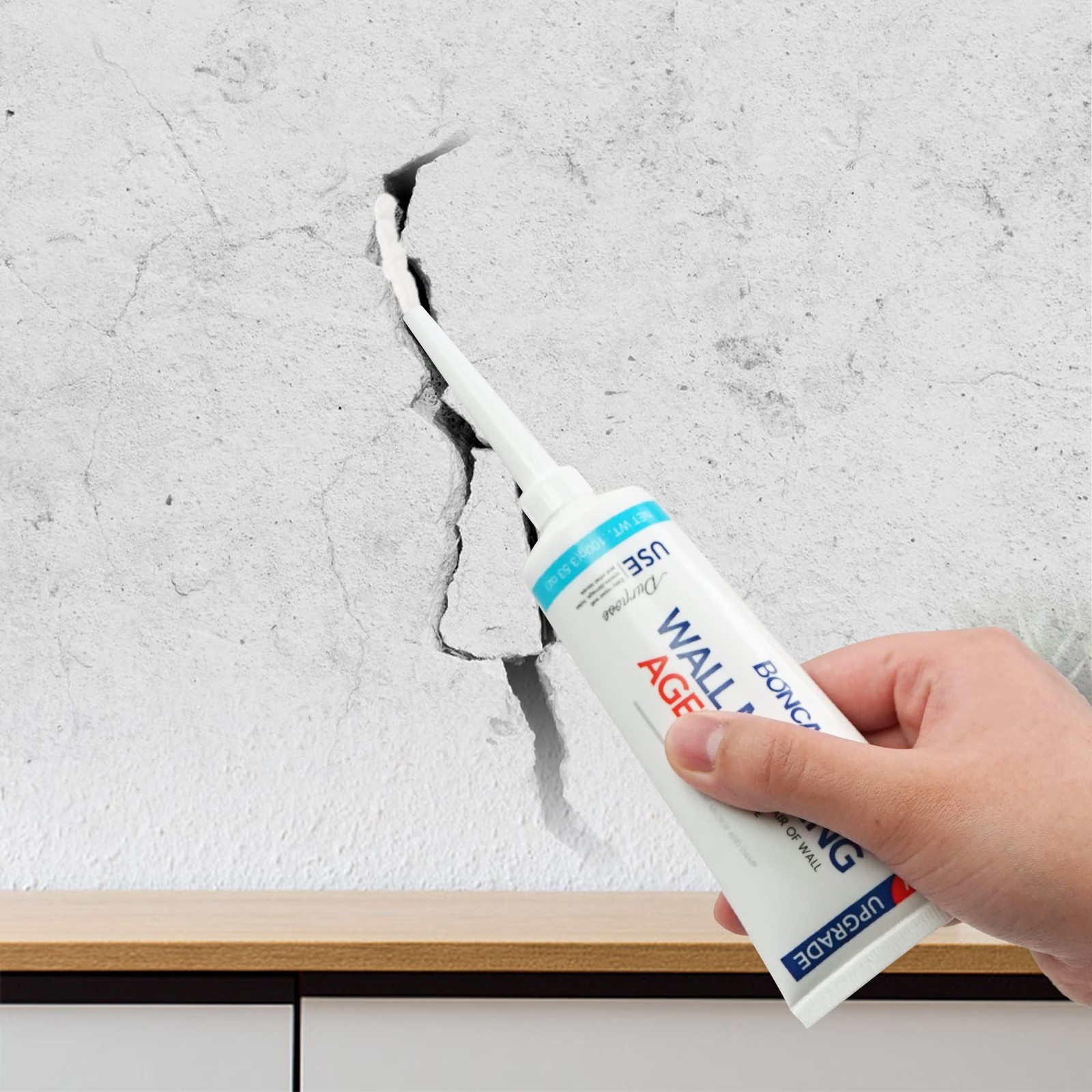 Drywall Repair Kit,2 Pack Wall Mending Agent,Wall Spackle with Scraper, White
