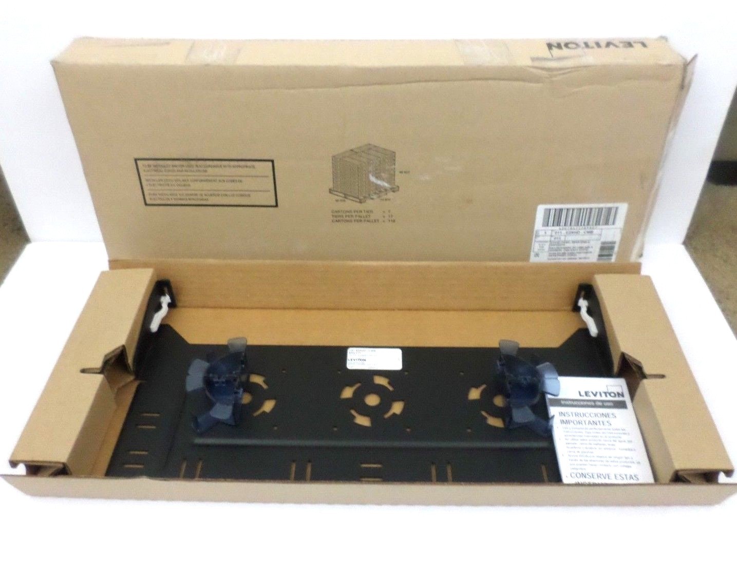 Leviton E2XHD-CMB Rear Cable Manager Black NOS OPEN BOX**