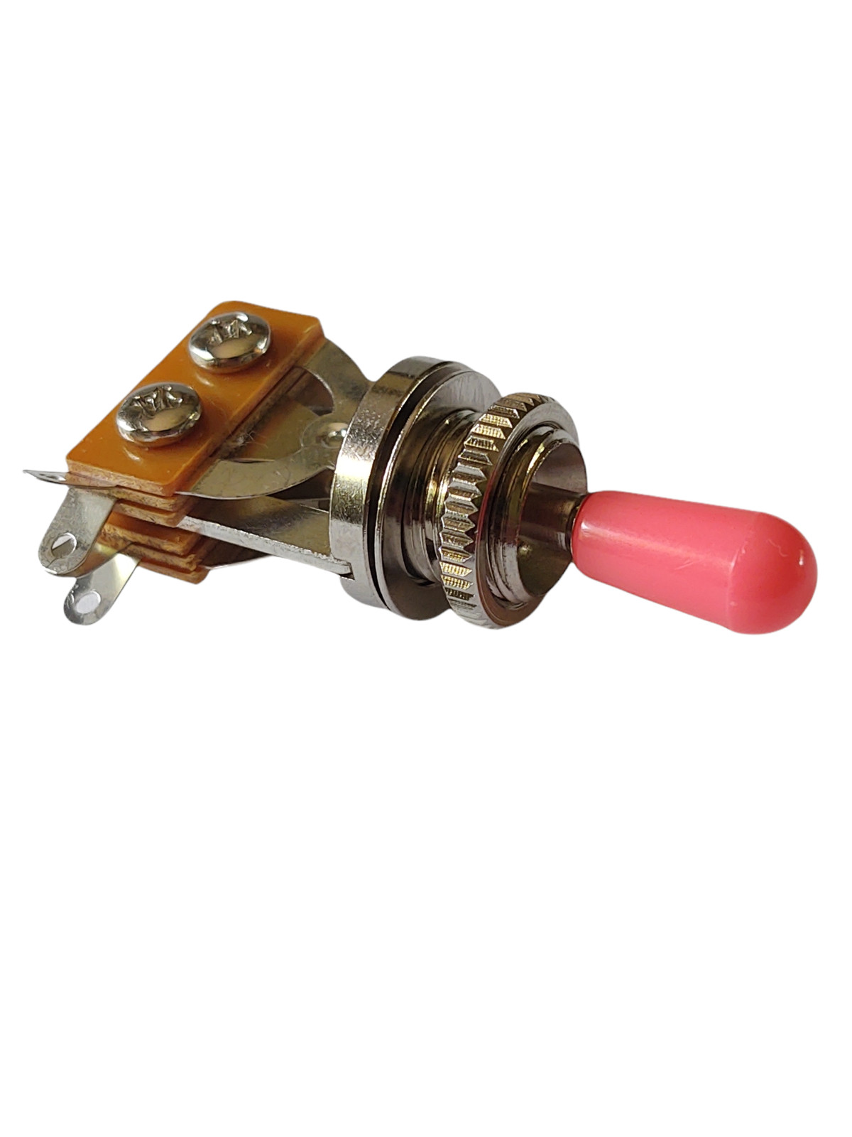 Import Metric 3-way Open Frame Electric Guitar Switch Chrome with Pink Tip