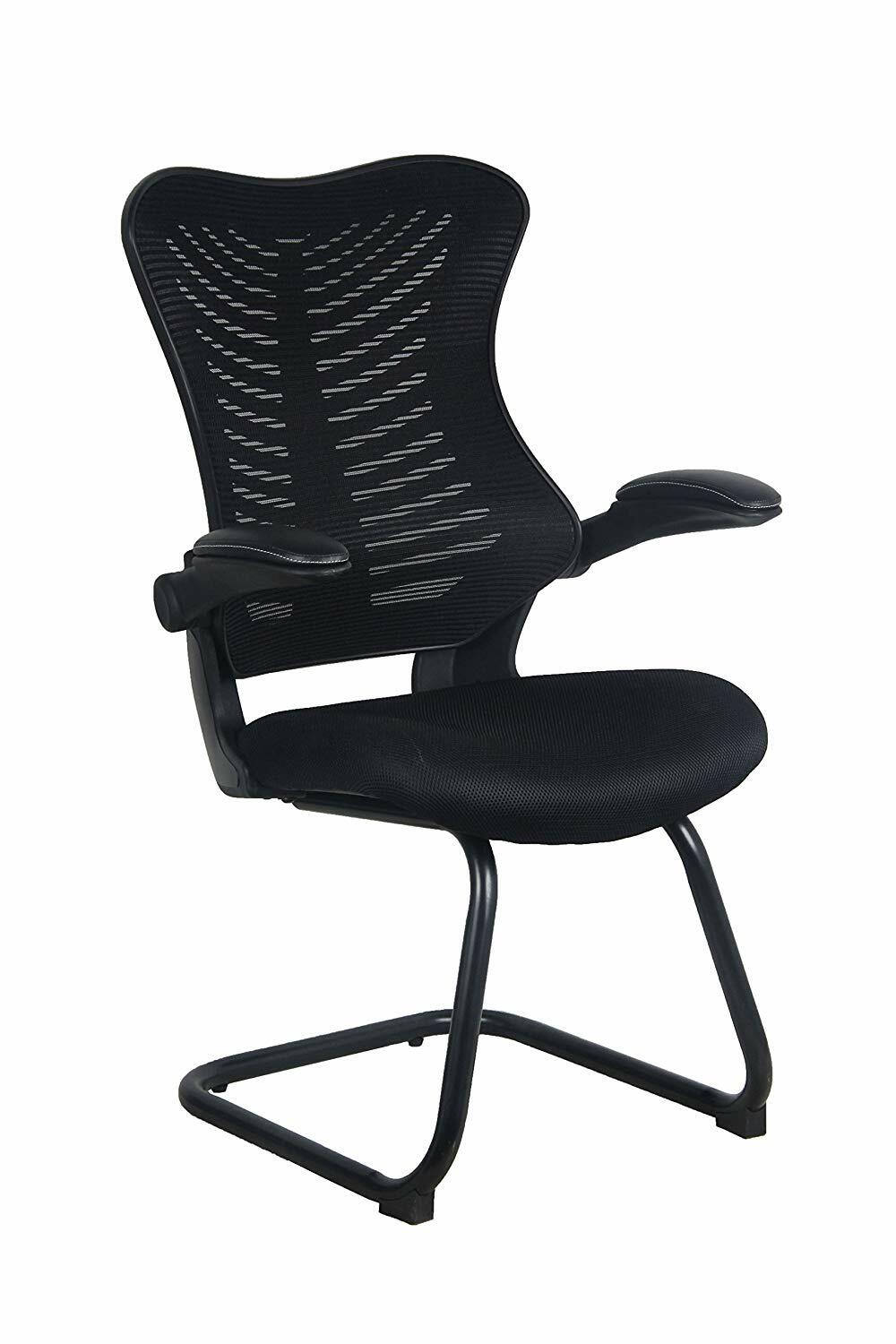 Office Factor Reception Guest Chairs with Flip Up Arms  Comfortable Mesh, Ergon