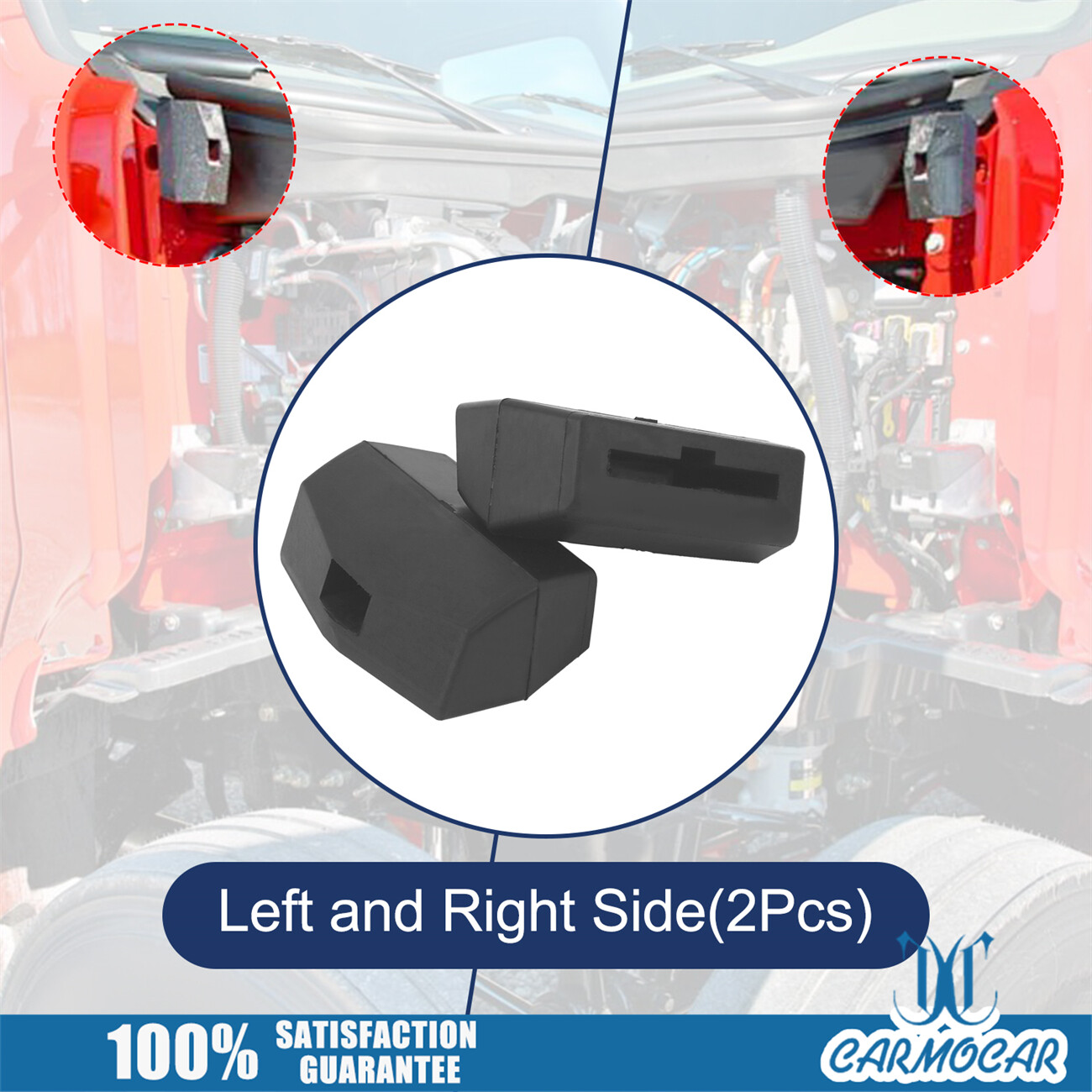 2x Hood Bumper Support L856082 M75682 Fits For Peterbilt 579 Kenworth T680 T880
