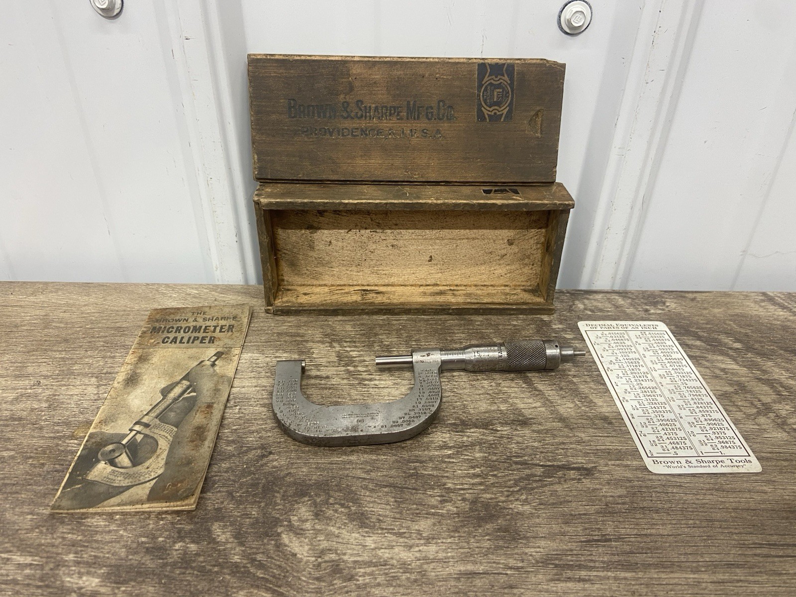 Brown & Sharpe No. 38 Outside Micrometer 1-2" Vintage Made In USA Origin Box
