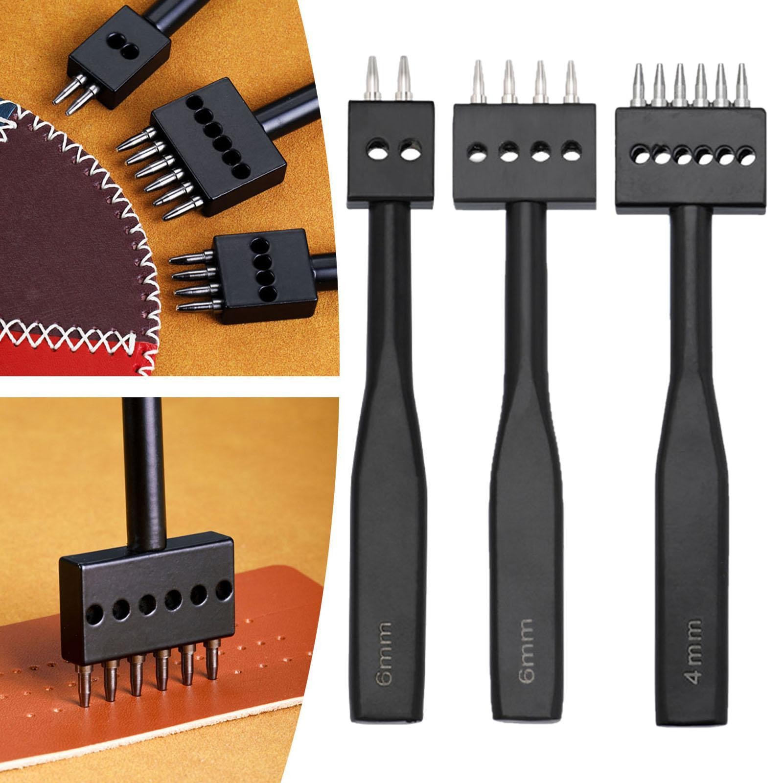 Leather Prong Punch Hand Tool Leather Stitching Hole Maker for DIY Projects