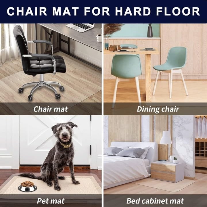 SHAREWIN Office Chair Mat for Hard 48"x30" Rectangle, Clear Floor