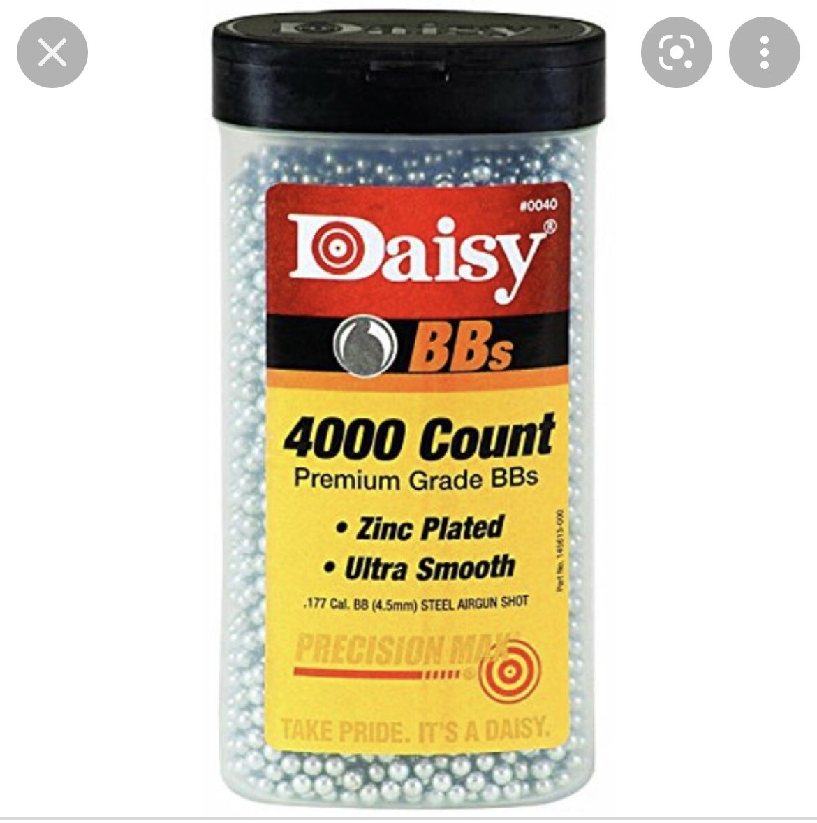 Daisy Zinc-Plate Steel BB's Max Speed 4000 ct Bottle mfg 980040