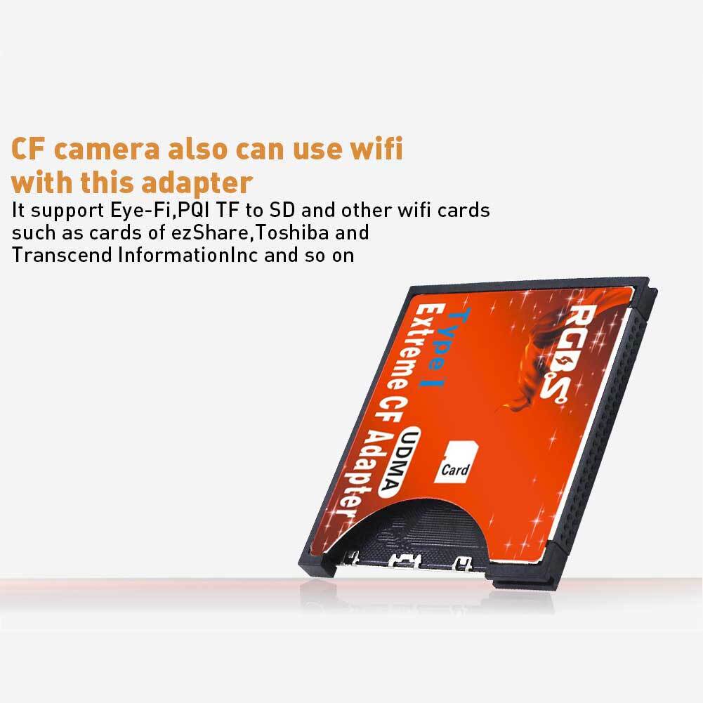 Extreme SDXC SDHC SD to CF Compact Flash Memory Card Type I Reader Adapter