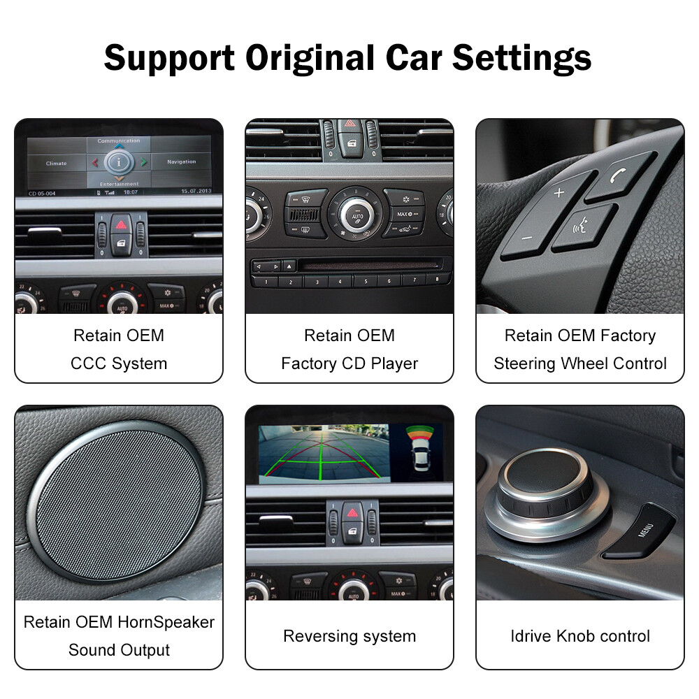 Wireless CarPlay Auto Car Touch Screen For BMW 3 5 Seri E90 E91 E60 E61 E63 CCC